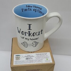 Workout Mug - White and Blue